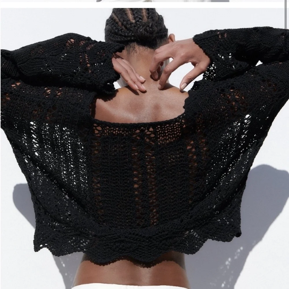 NWT Zara oversized open knit sweater - Picture 3 of 10